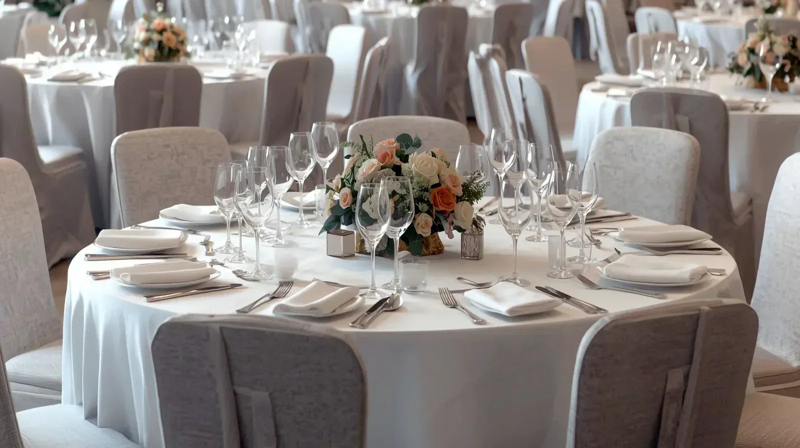 Versatile and durable white table linen for event venues and banquet halls | Linen and Co