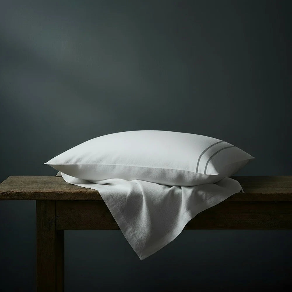 Pillow Cases Plain Two Row Satin Satin Stitch