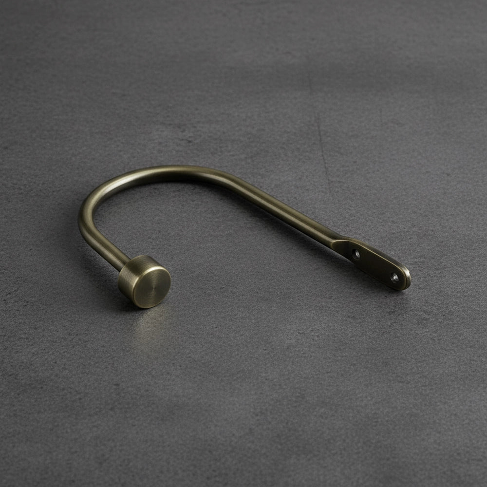 25mm U-Arm Antique Brass Curtain Rod - Premium Hospitality Hardware Linen and Co