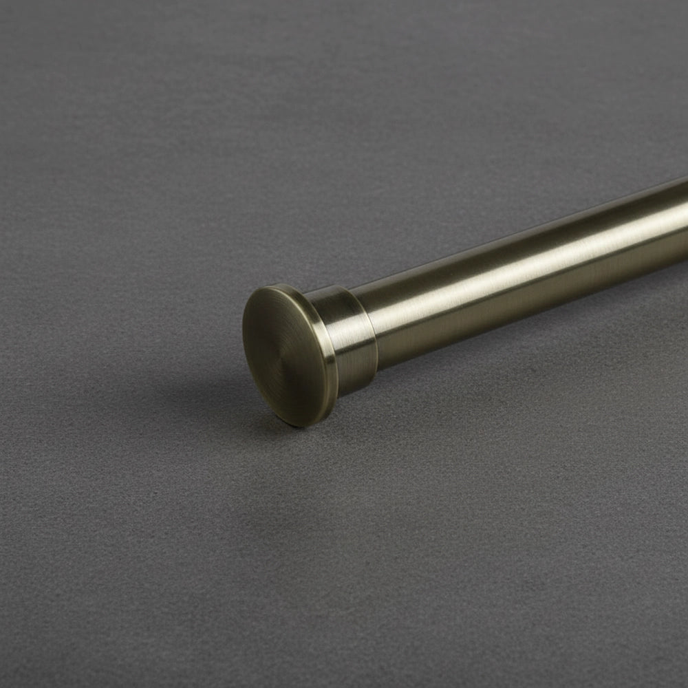 25mm Flat End Cap Finial Antique Brass Curtain Rod - Premium Hospitality Hardware Linen and Co