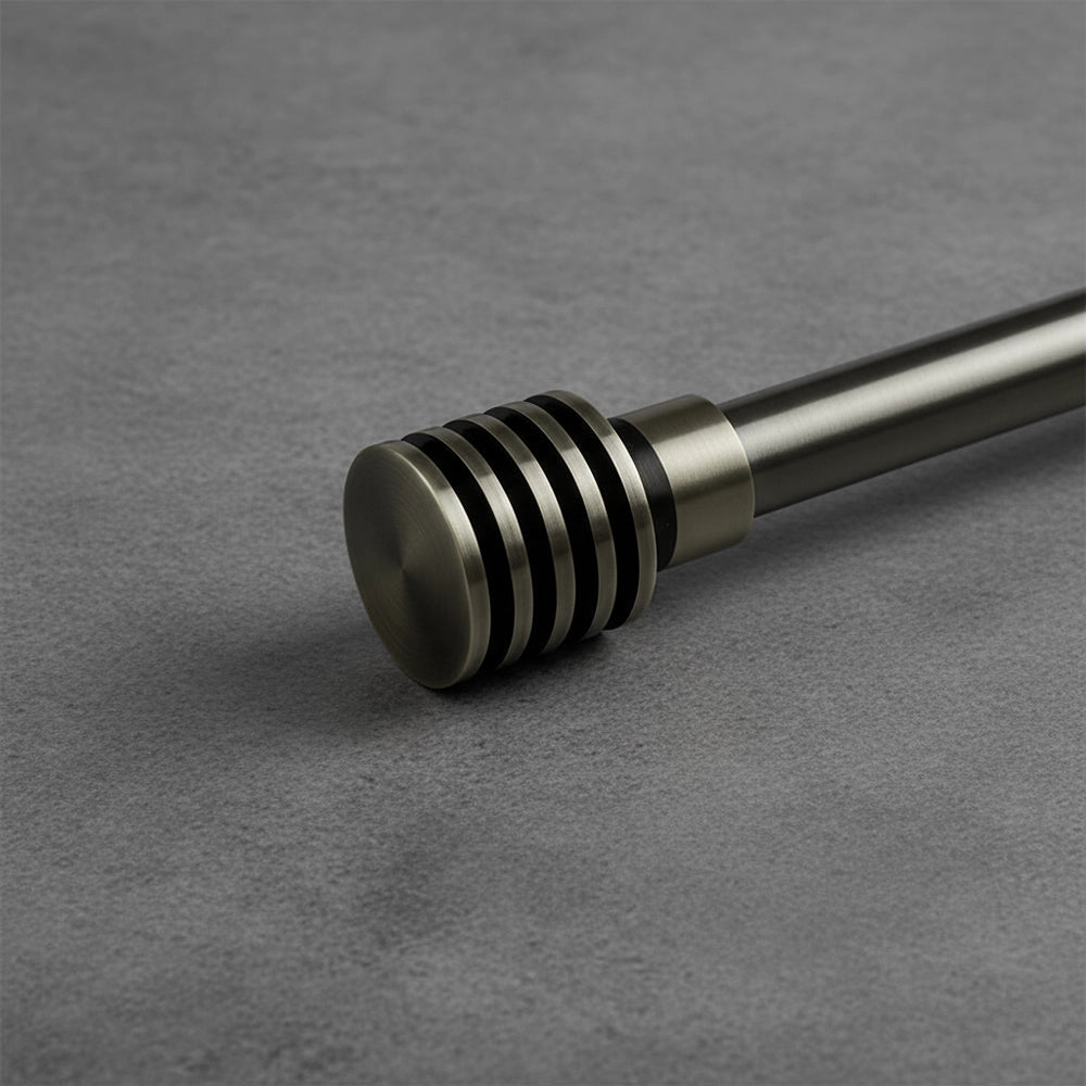 25mm Lumino Finial Antique Brass Curtain Rod - Premium Hospitality Hardware Linen and Co