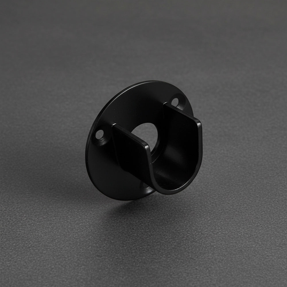 25mm Black Adjacent Curtain Rod Bracket - Premium Hospitality Hardware Linen and Co