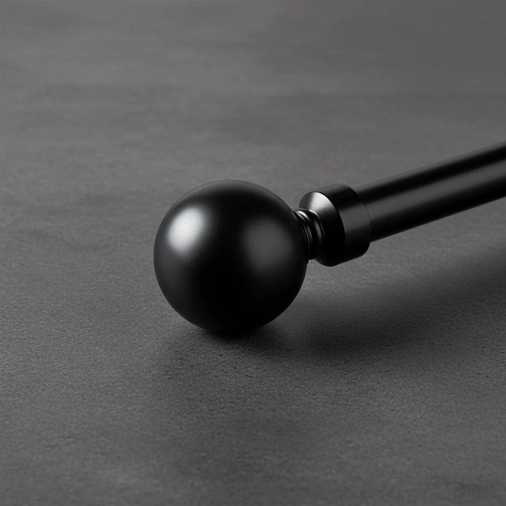 25mm Black ball curtain rod finial - Linen and Co