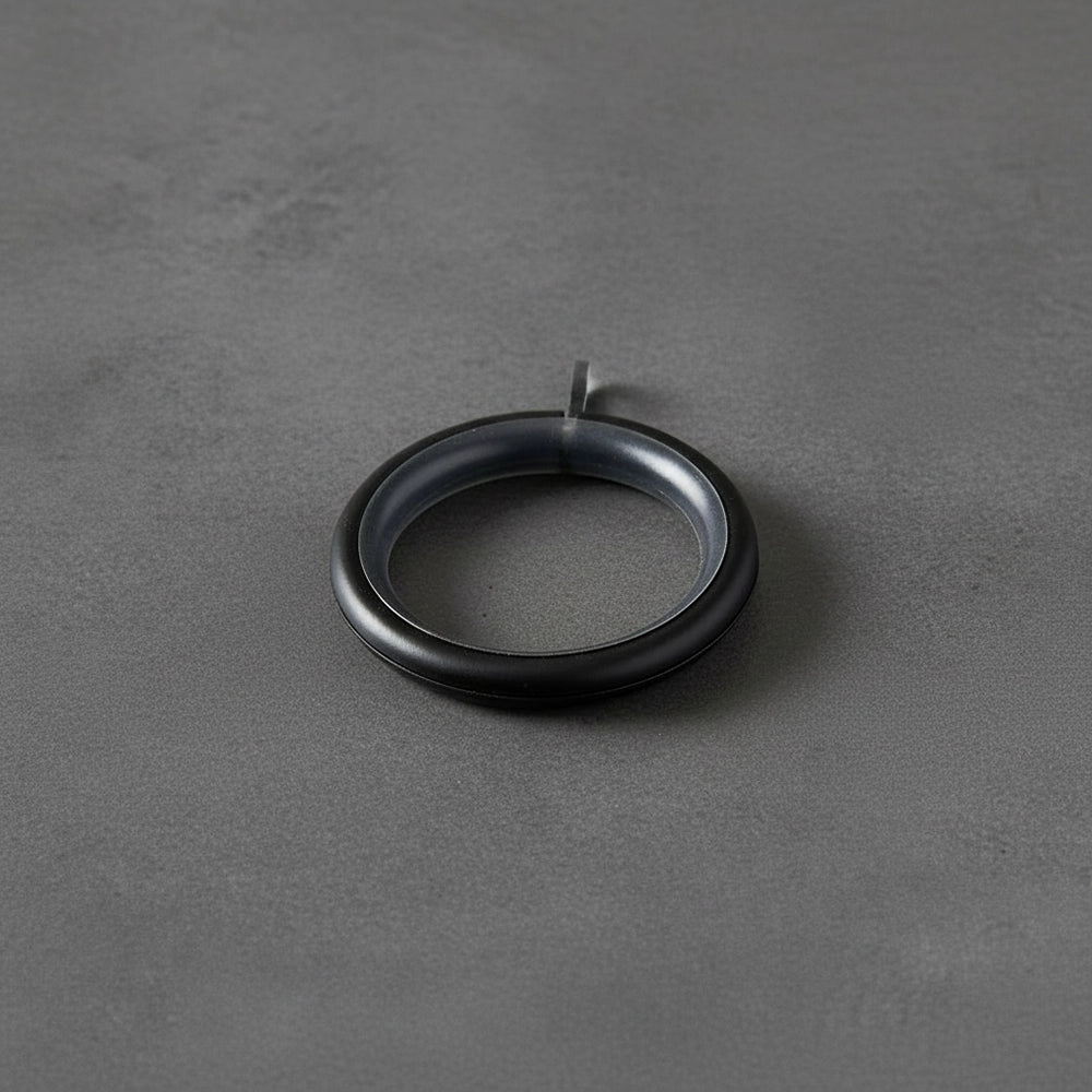 25mm Black Curtain Rod Rings- Premium Hospitality Hardware Linen and Co