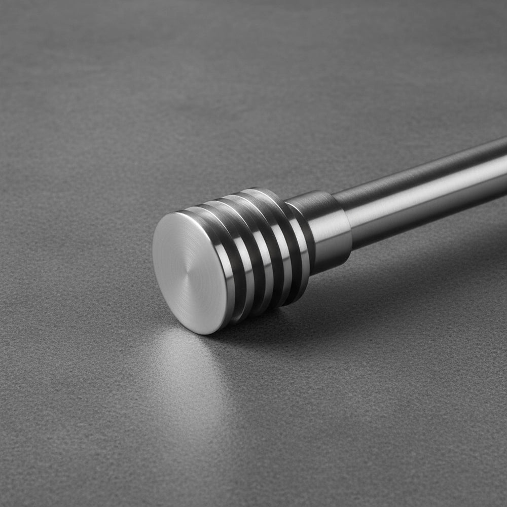 25mm Lumino Finial Stainless Steel Curtain Rod - Premium Hospitality Hardware Linen and Co