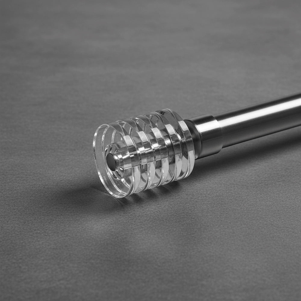 25mm Glass Nebula Finial Stainless Steel Curtain Rod - Premium Hospitality Hardware Linen and Co