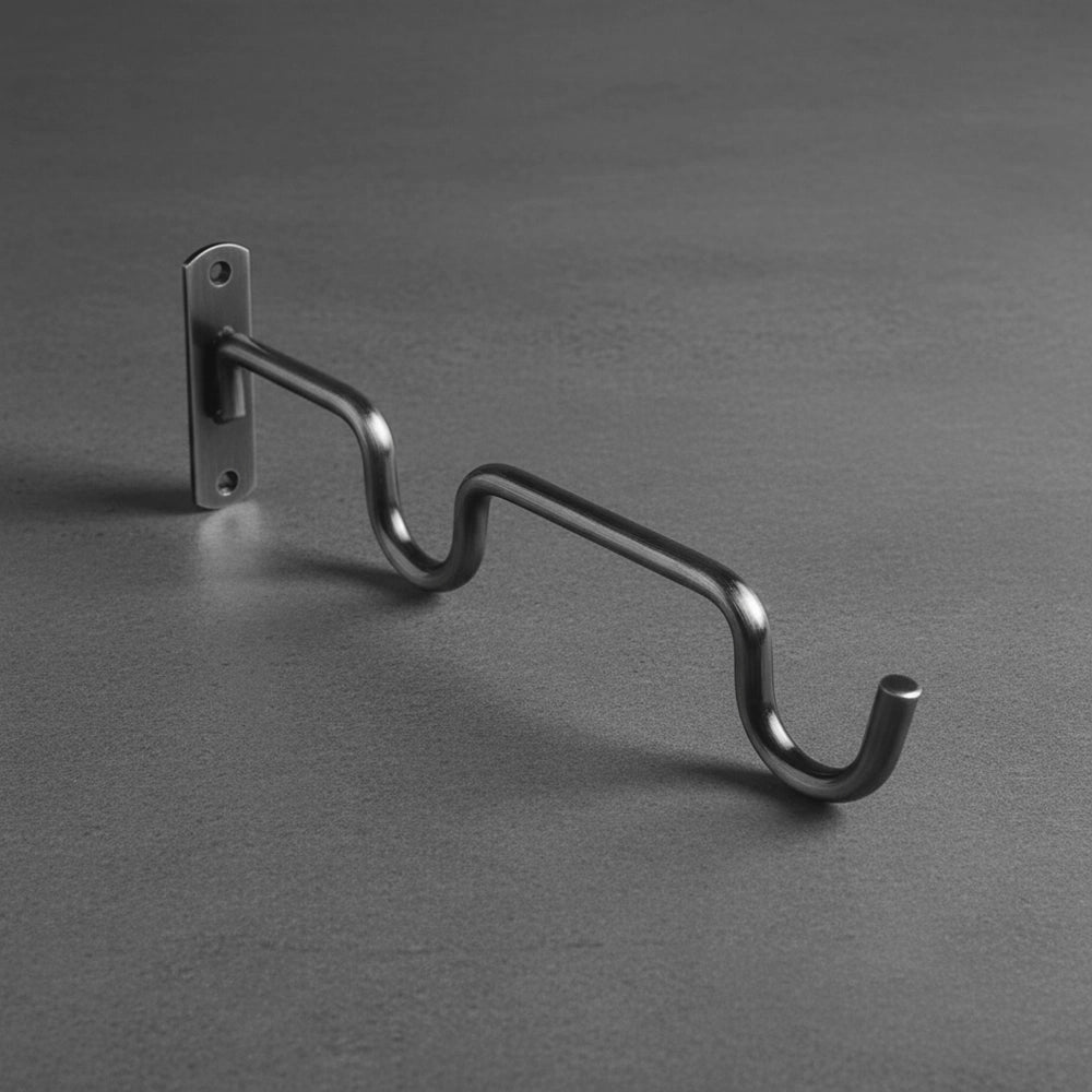 25mm Round Double Bracket Stainless Steel Curtain Rod - Premium Hospitality Hardware Linen and Co