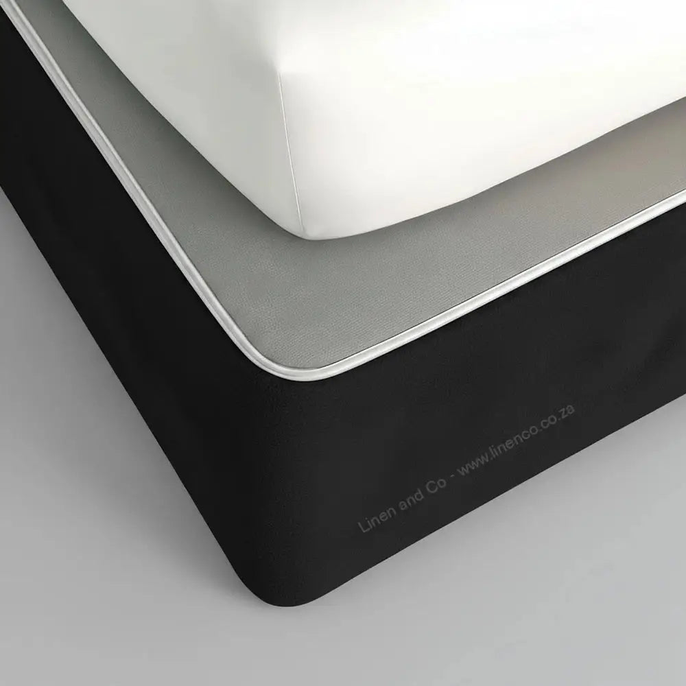 Black mock suede bed base wrap - Linen & Co premium hospitality bedding