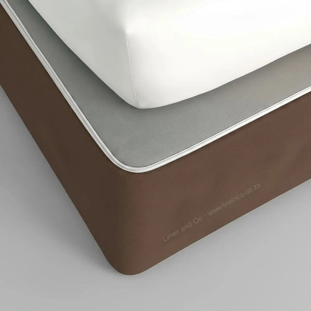 Chocolate brown mock suede bed base wrap - Linen & Co premium hospitality bedding