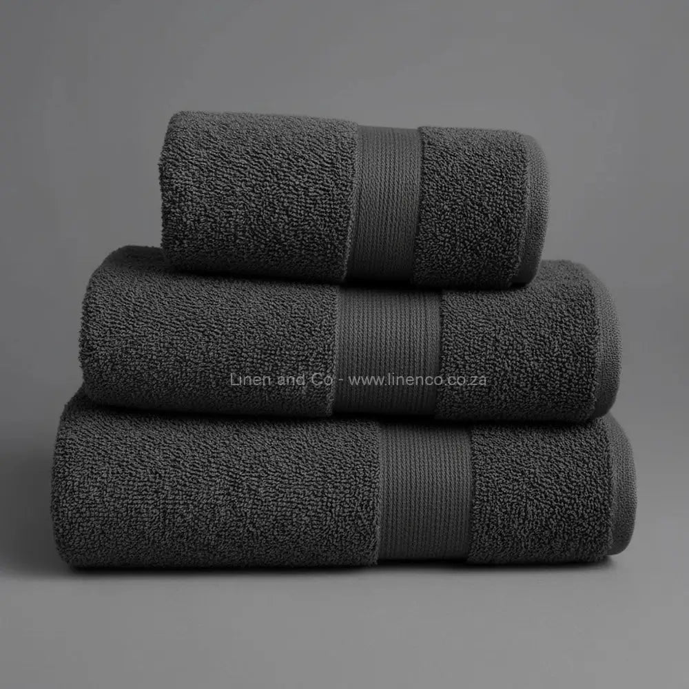 Grey bath towel from Linen and Co Hotel Collection - premium cotton terry hospitality textile"