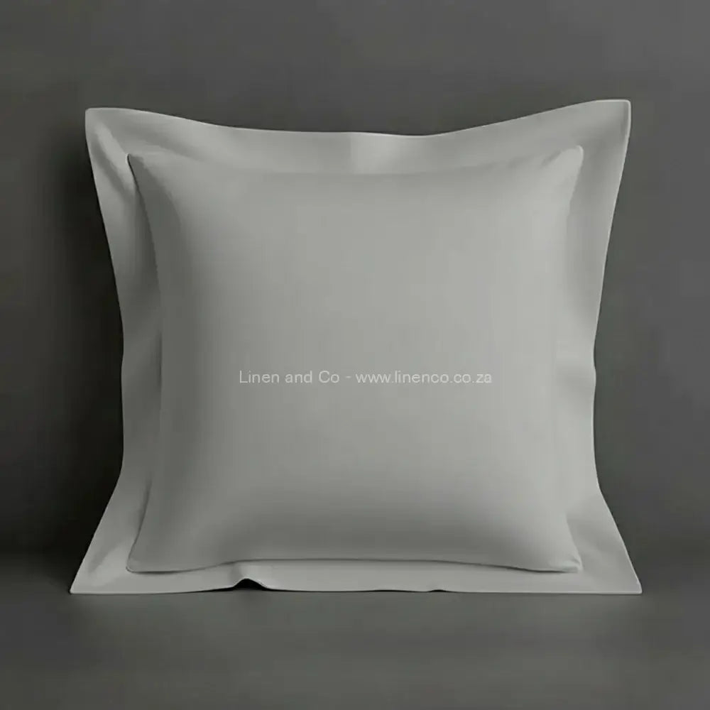 Pillow case grey continental oxford border with grey background luxury hotel bed linen by Linen and Co