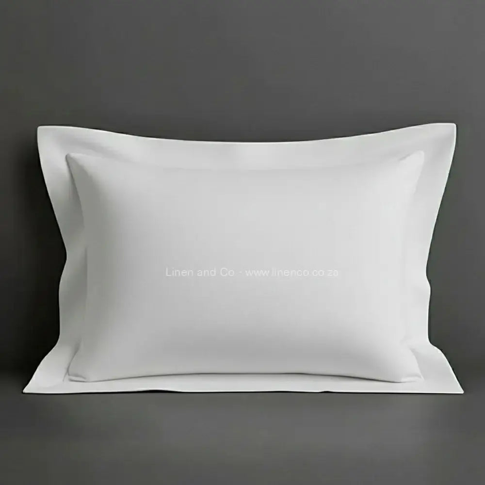 Pillow case white with oxford border with a grey background luxury hotel bed linen by Linen and Co