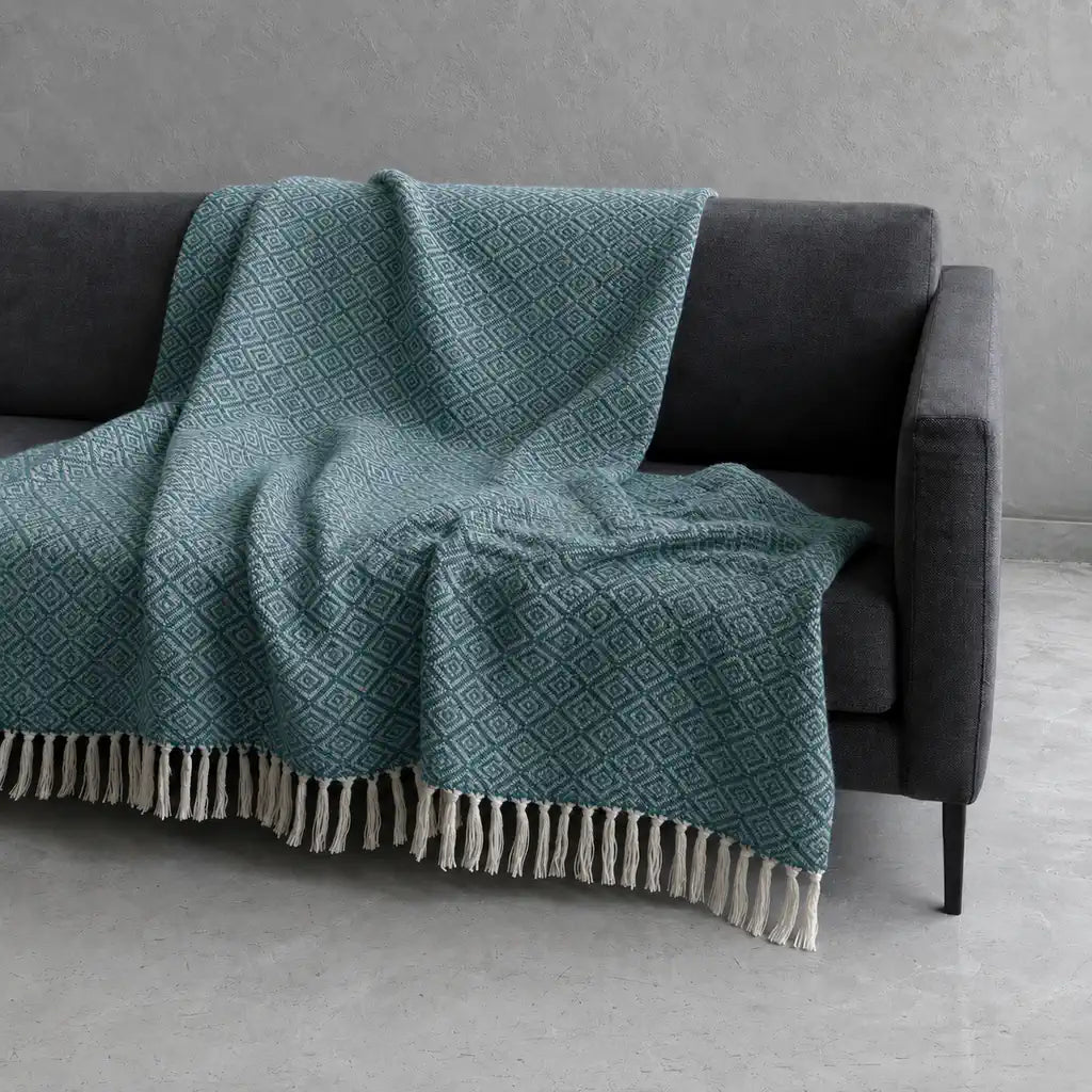 Alicia Cotton Throw in Teal #Colour_Teal