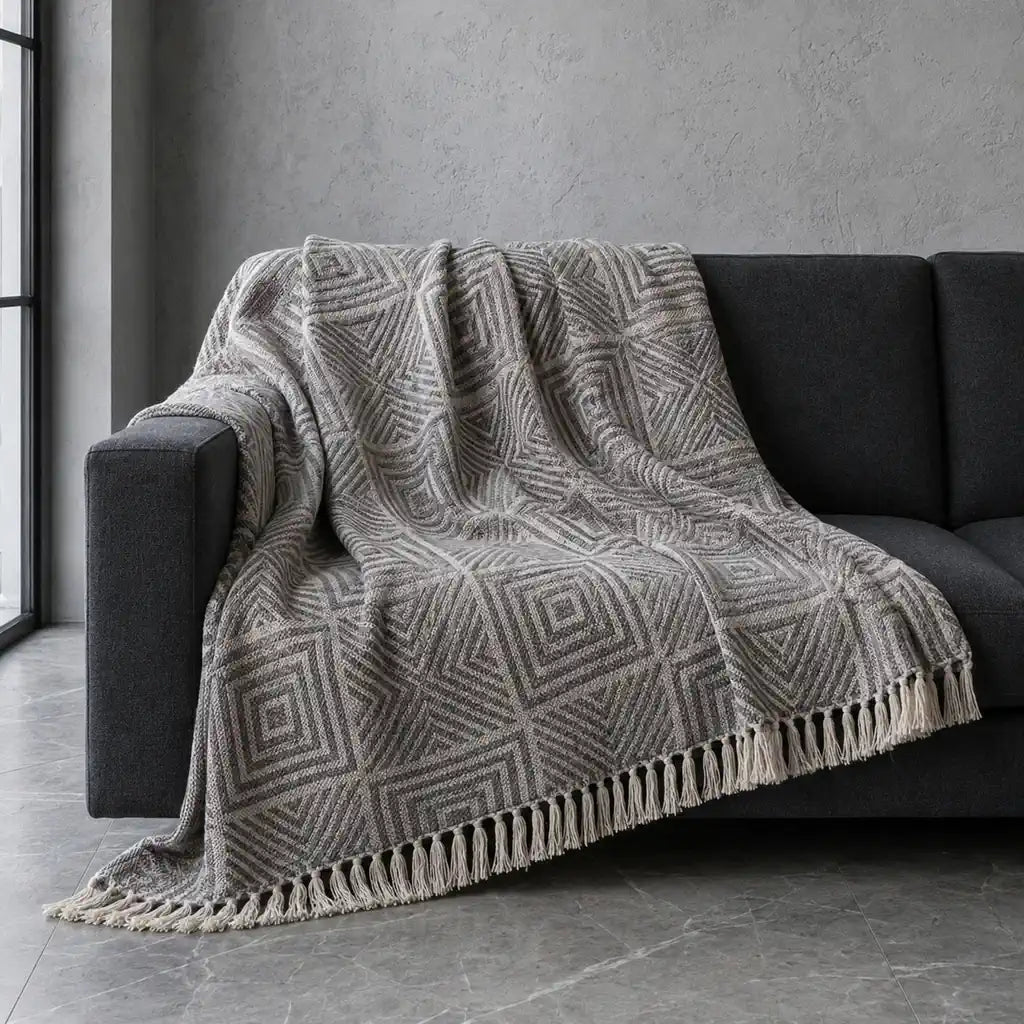 Aria Cotton Throw in Stone #Colour_Stone