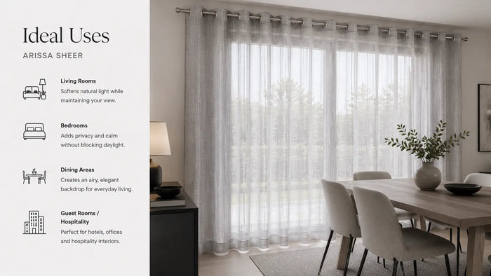 Ideal uses for Arissa Sheer Ready-Made Eyelet Curtain