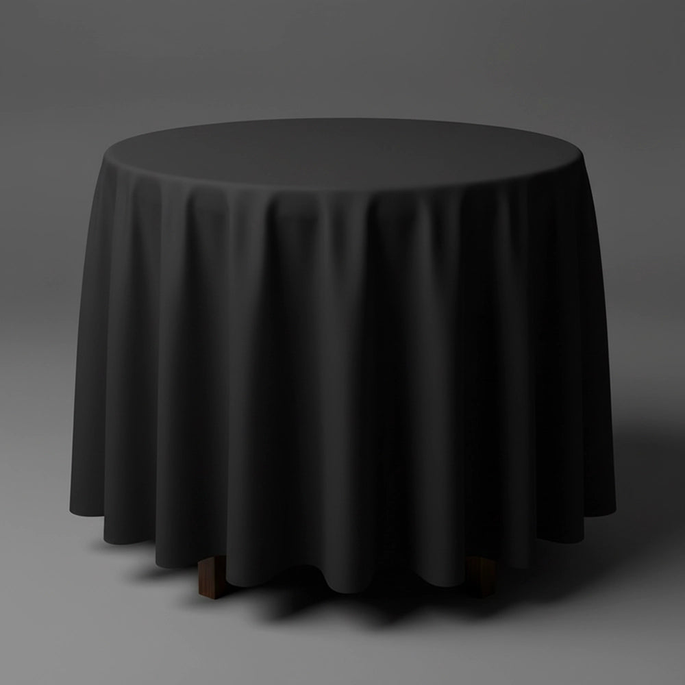 Black round table cloth by Linen and Co - premium hospitality
