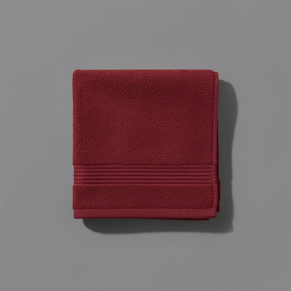 Burgundy Bristol Big and Soft face cloth by Linen and Co - luxury hospitality face towel