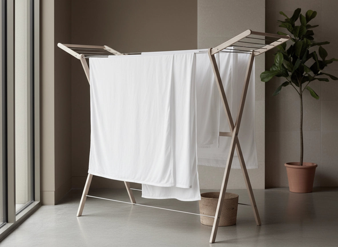 Care guide for Polycotton Percale 200TC bed linen by Linen and Co, featuring washing, drying, and maintenance instructions for premium hospitality bedding