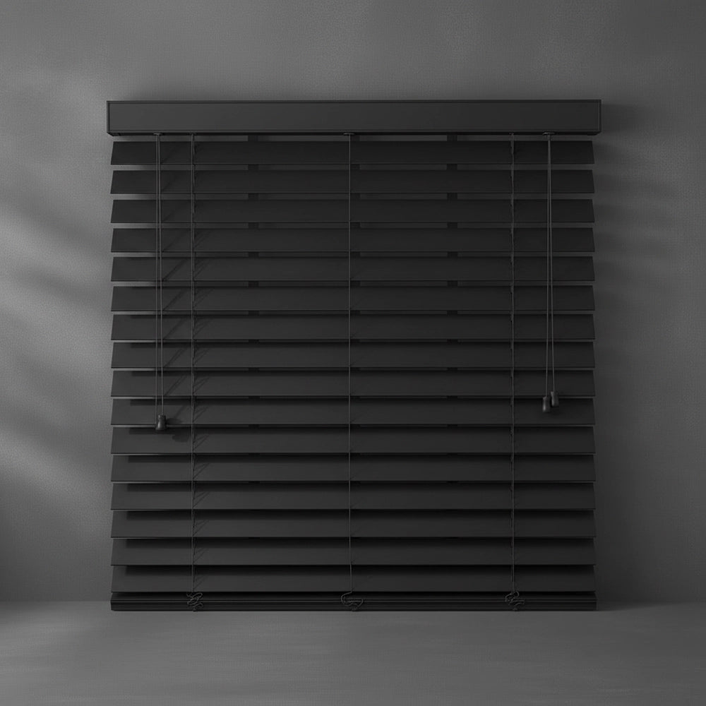 Charcoal 50mm wooden Venetian blind by Linen and Co - premium hospitality window blinds