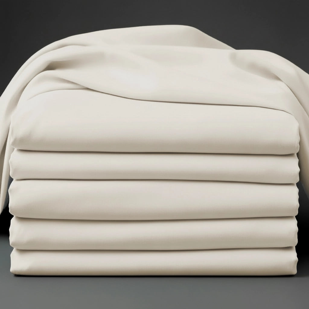 Cream percale 200TC folded bed linen – Linen and Co