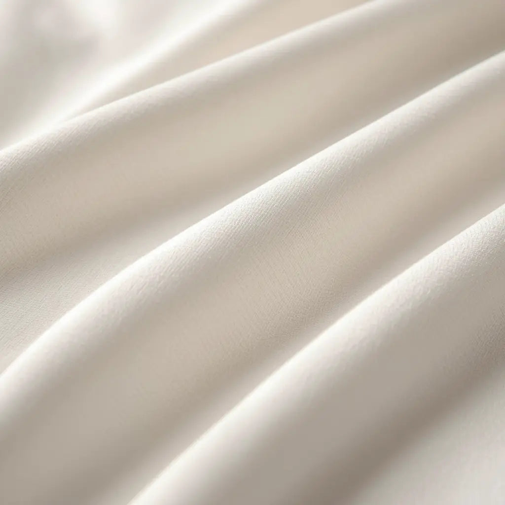Cream Polycotton Percale 200TC Fitted Sheets fabric texture close up - Linen and Co
