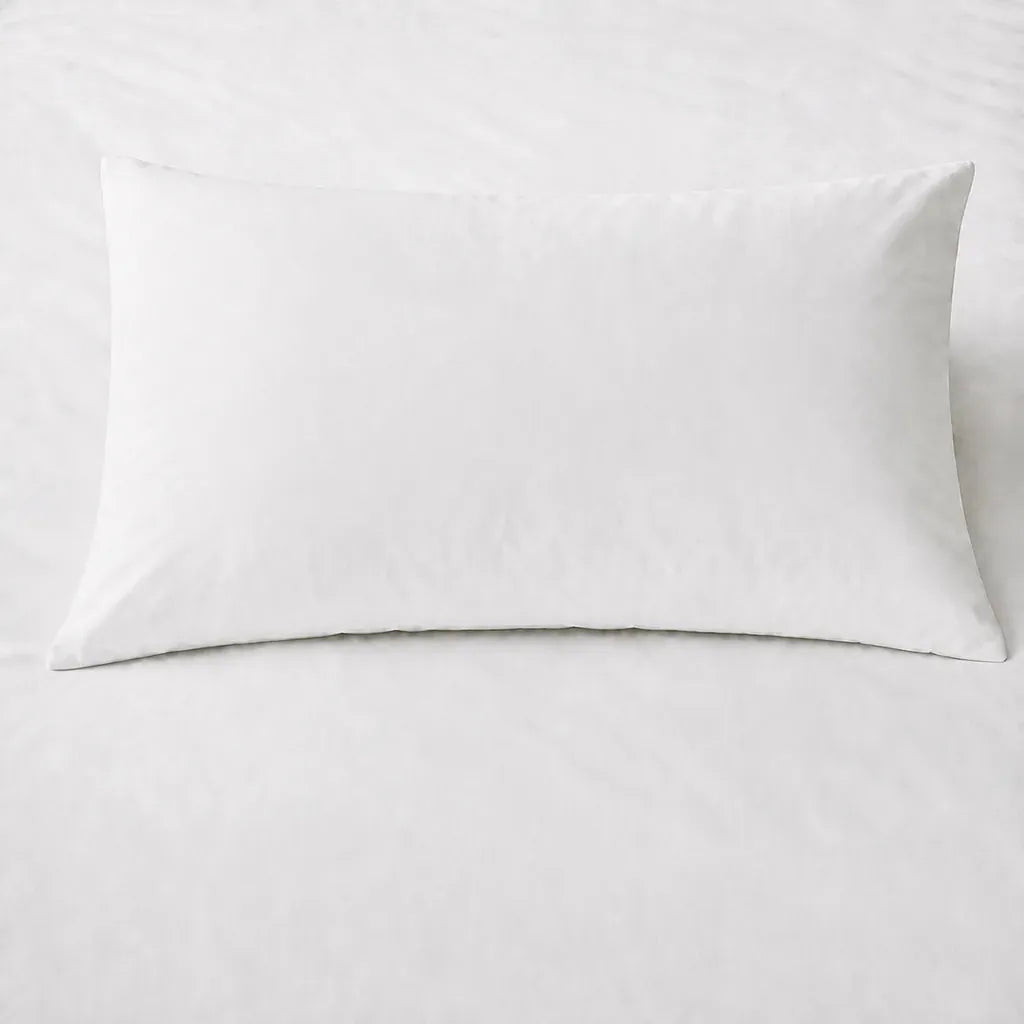 White 200TC plain duvet cover with no satin stitch - on the bed - Linen and Co