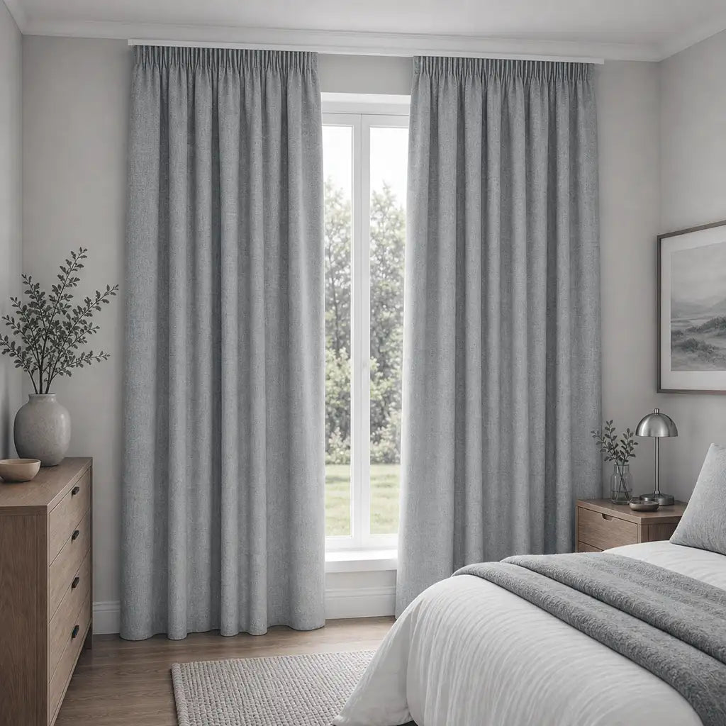 Daloa Cloud blockout ready-made taped curtain by Silk House for Linen & Co