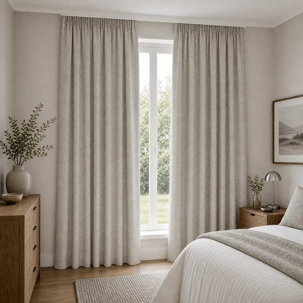 Daloa Linen blockout ready-made taped curtain by Silk House for Linen & Co