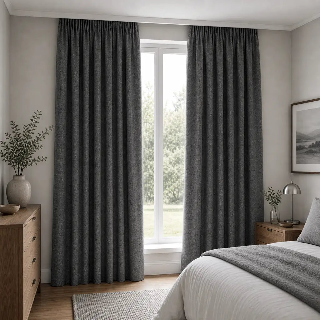 Daloa Storm blockout ready-made taped curtain by Silk House for Linen & Co