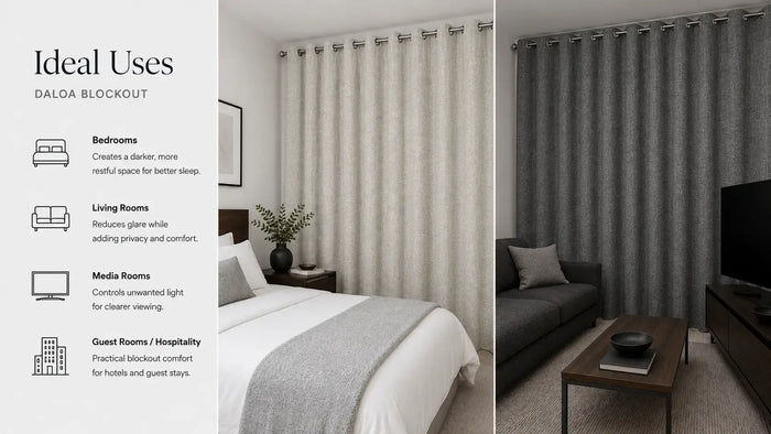 Ideal uses for Daloa Blockout Ready-Made Eyelet Curtain