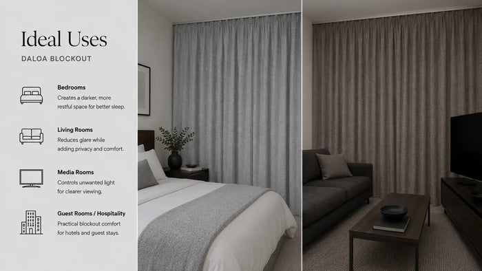 Ideal uses for Daloa Blockout Ready-Made Taped Curtain