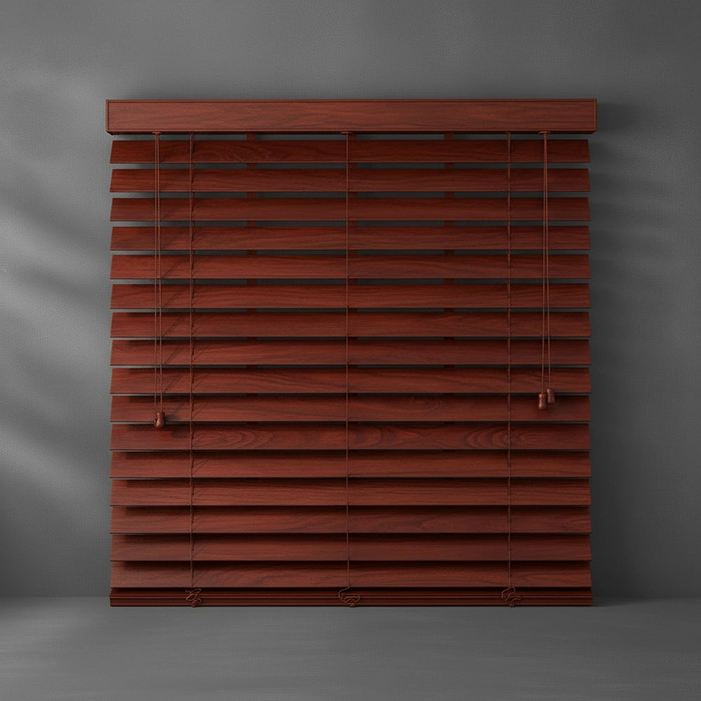Dark Cherry 50mm wooden Venetian blind by Linen and Co - premium hospitality window blinds