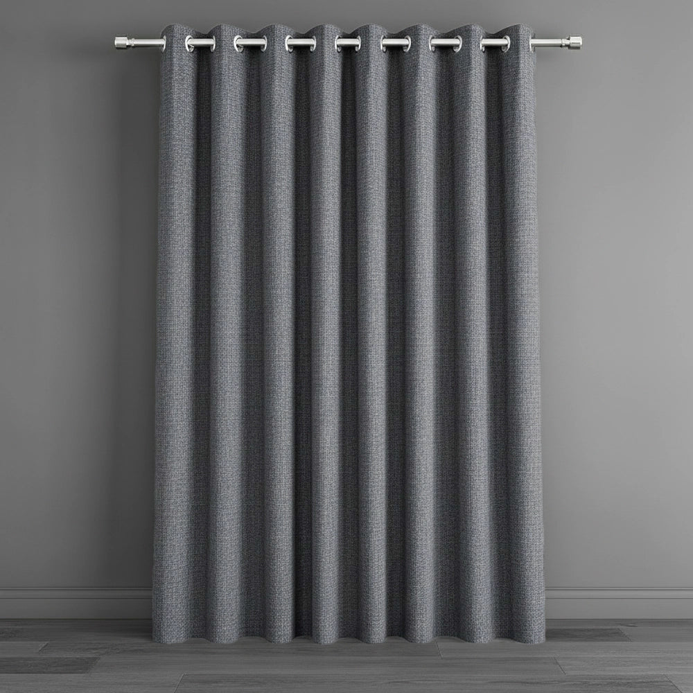 Dove grey eyelet blockout curtain by Linen and Co - premium hospitality curtains