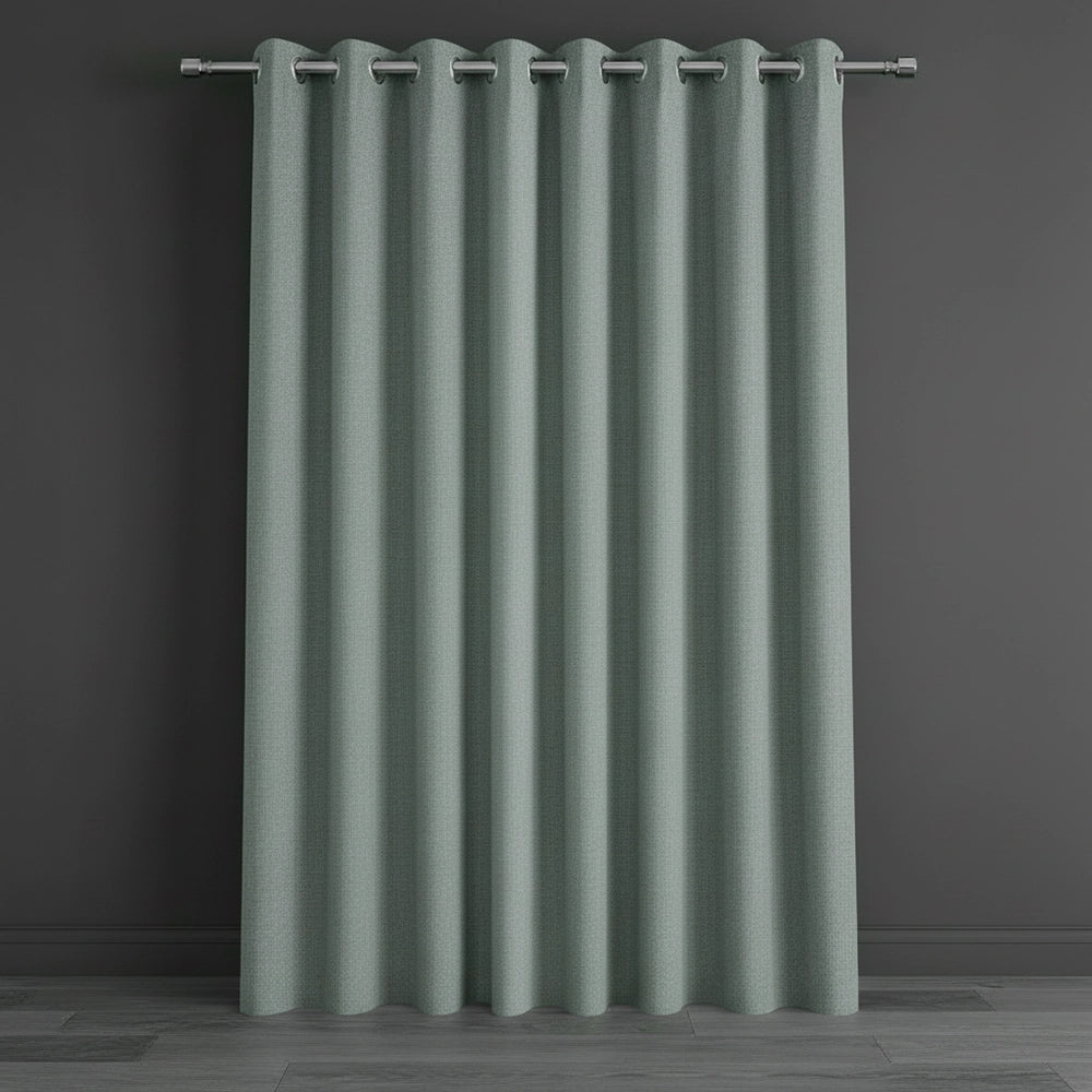 Duck egg eyelet woven blockout curtain by Linen and Co - premium hospitality curtains