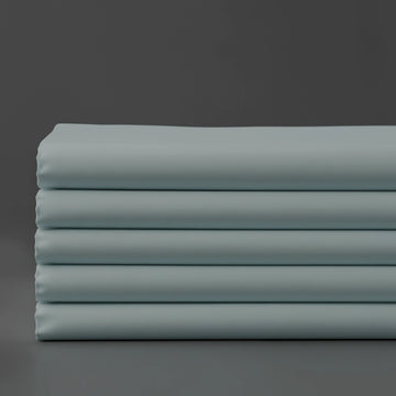 Duck Egg flat sheet with no satin stitch - Linen and Co