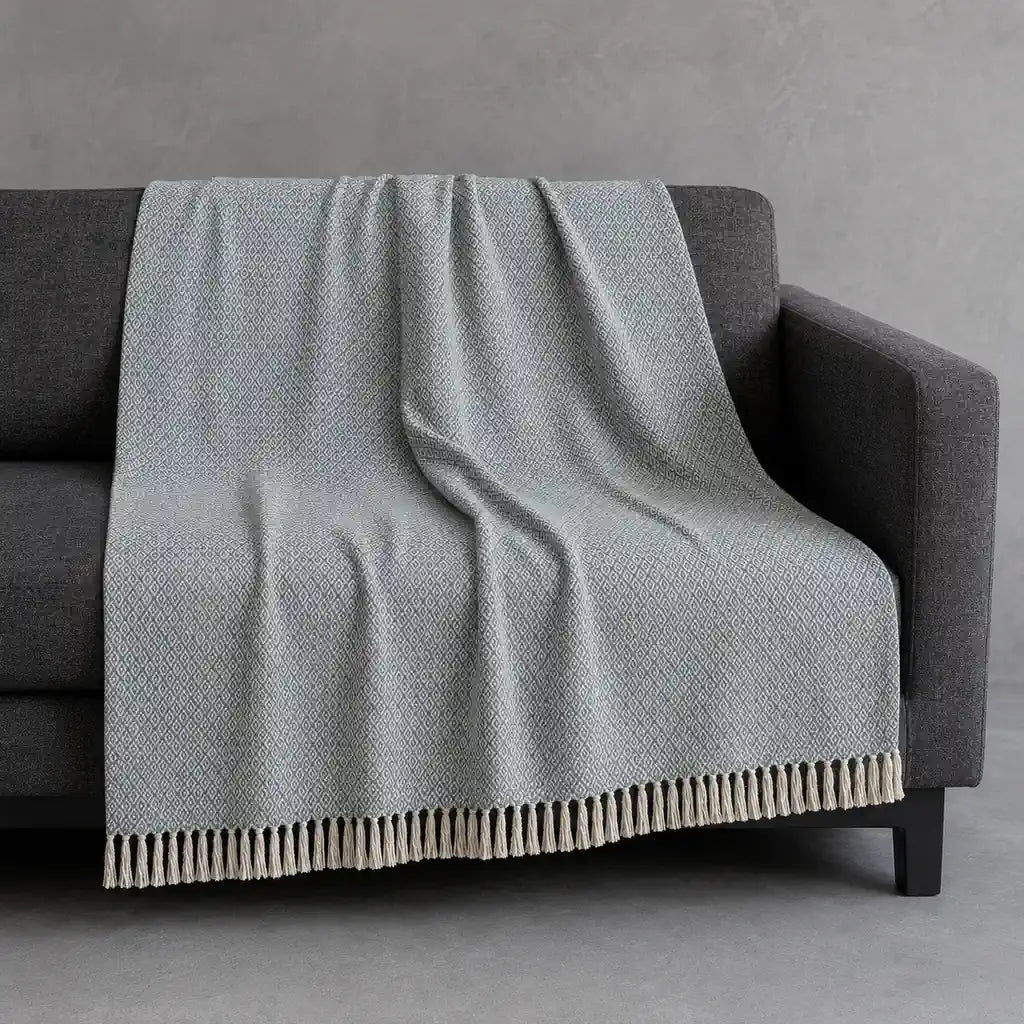 Elvira Cotton Throw in Duck Egg #Colour_Duck_Egg