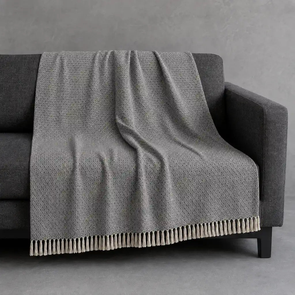 Elvira Cotton Throw in Grey #Colour_Grey