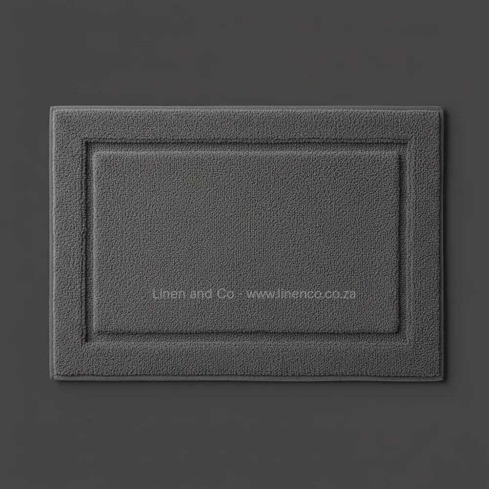 Grey towelling bath mat - premium hospitality bath linen by Linen and Co