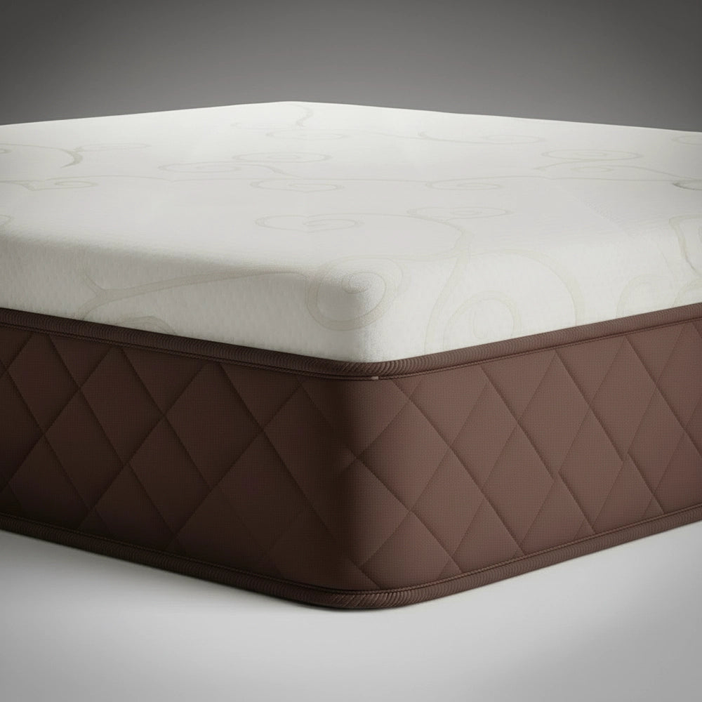 High Density Foam mattress topper on a brown mattress by Linen and Co - premium hospitality bedding