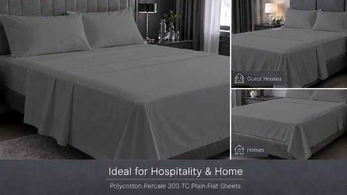 Ideal uses for Grey Polycotton 200TC Flat Sheet