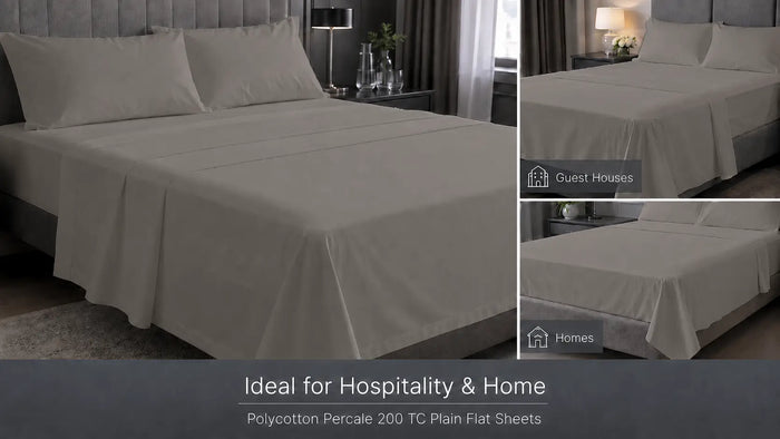 Ideal uses for Stone Polycotton 200TC Flat Sheet