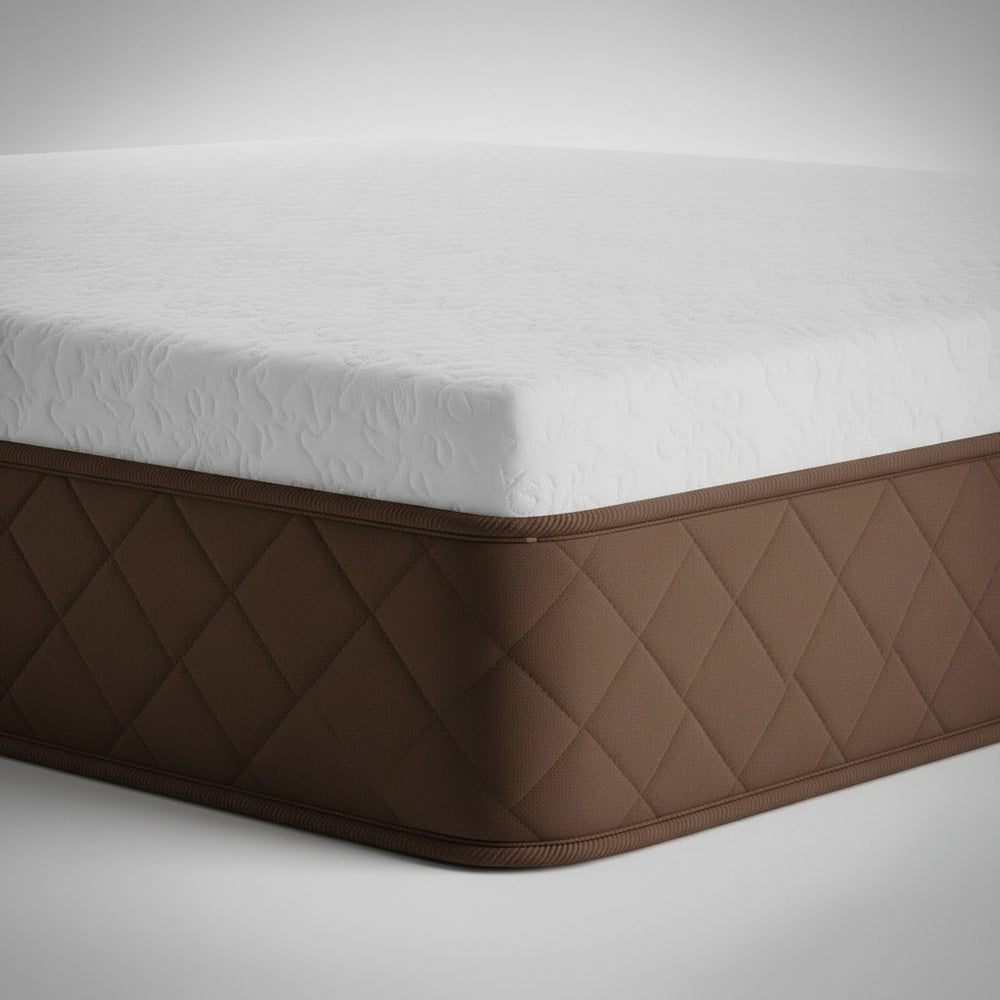 Latex mattress topper on a brown mattress by Linen and Co - premium hospitality bedding