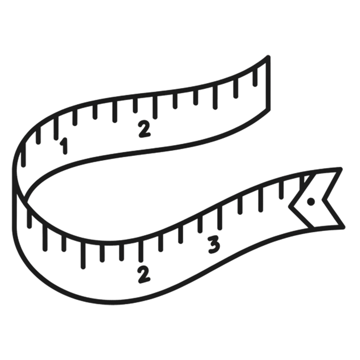 Linen and Co made-to-order icon, measuring tape symbol representing bespoke sizing and custom hospitality linen production.