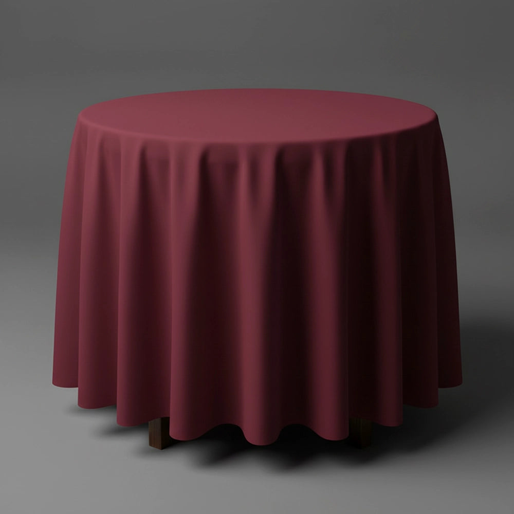Maroon round table cloth by Linen and Co - premium hospitality