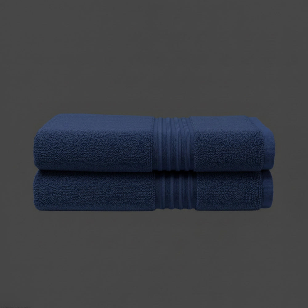 Navy Glodina snag-free bath towels premium hospitality bath linen by Linen and Co