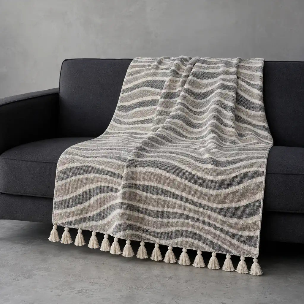 Olivia Cotton Throw in Stone #Colour_Stone