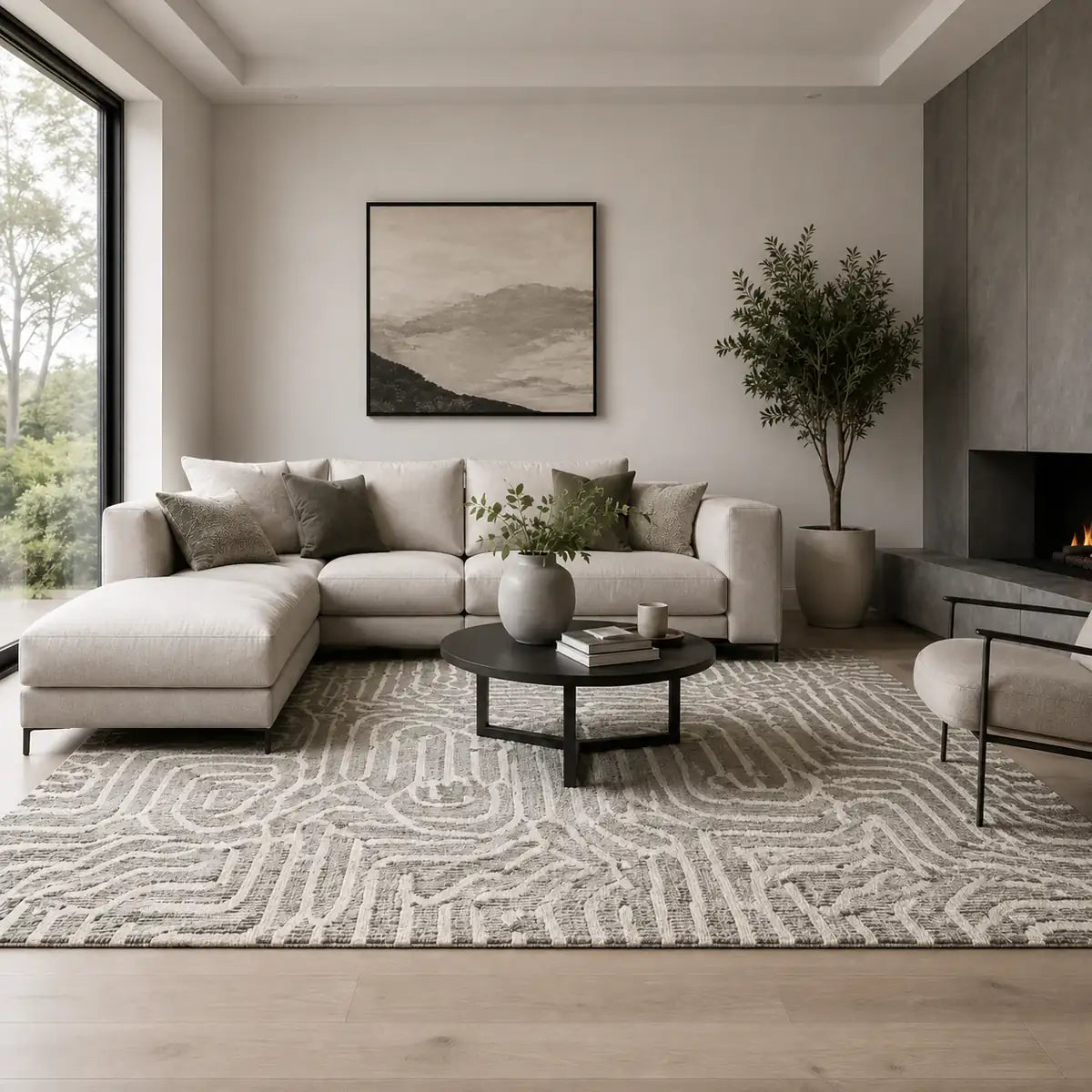Papini Affection rug in Chinchilla - lifestyle view - Linen and Co