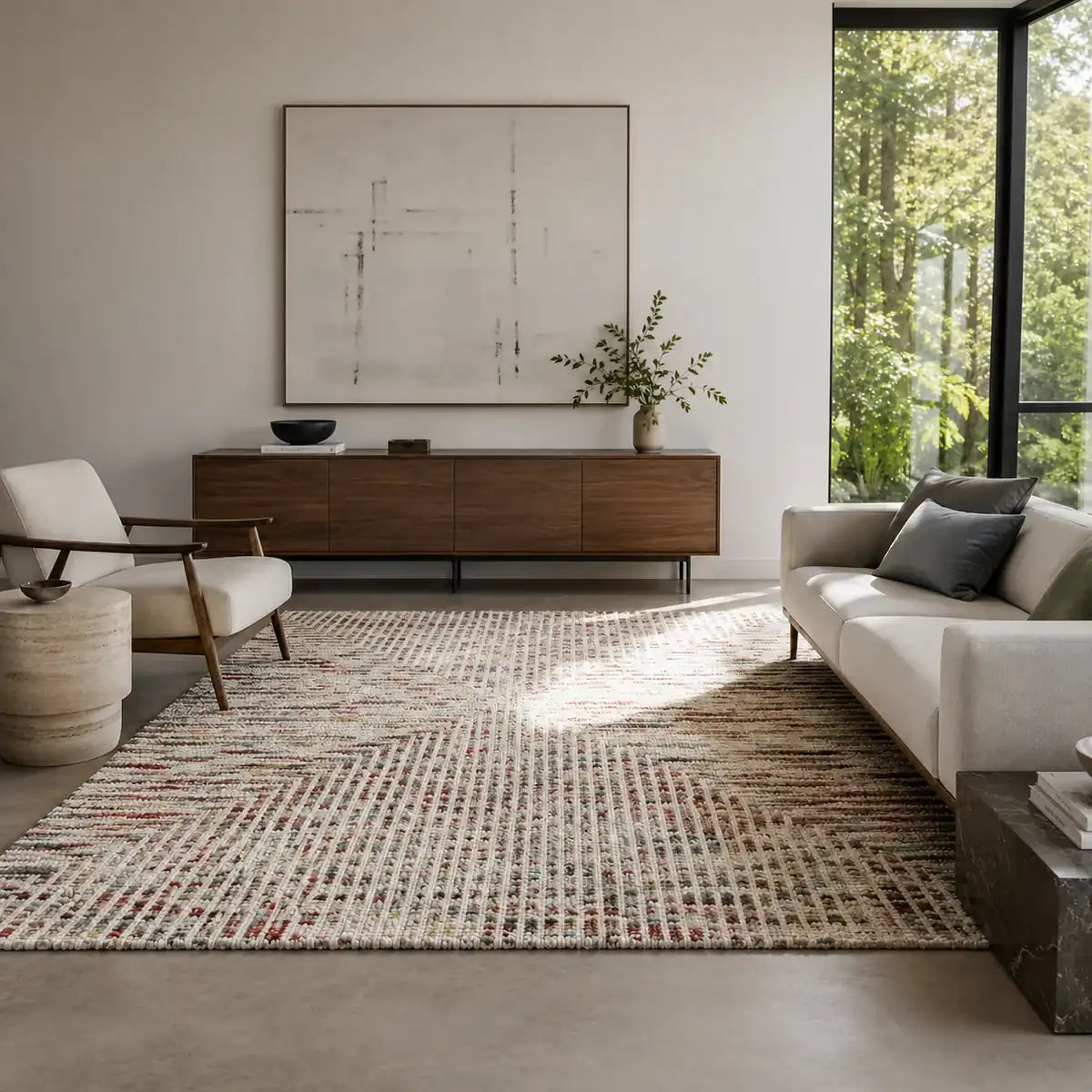 Papini Bali rug in Spectrum - lifestyle view - Linen and Co