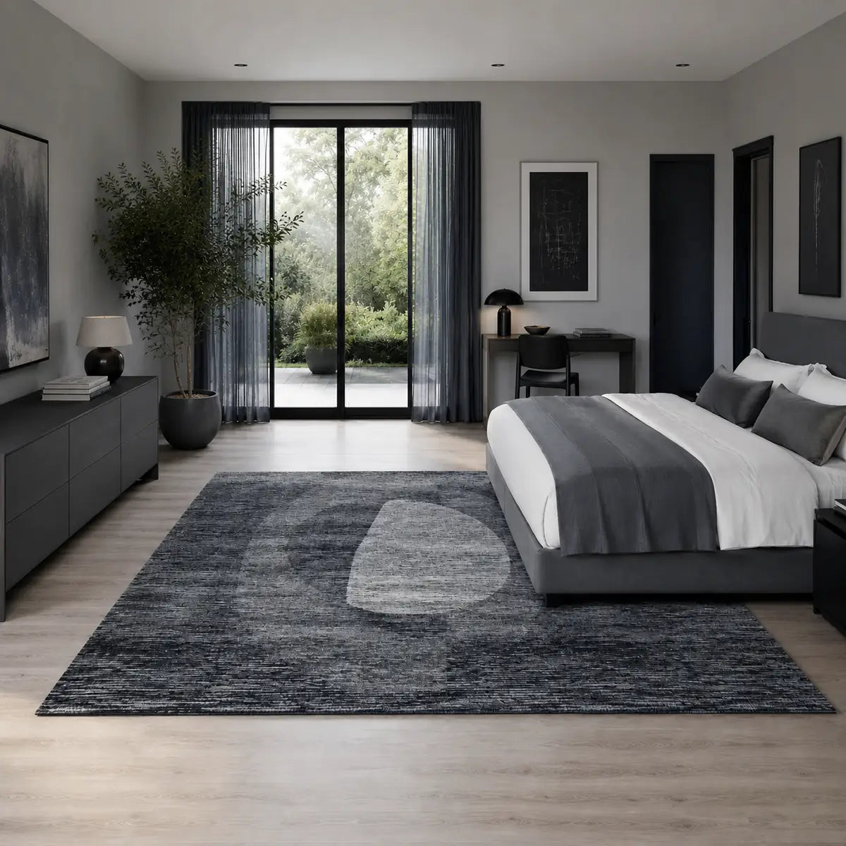 Papini Equinox rug in Storm - lifestyle view - Linen and Co