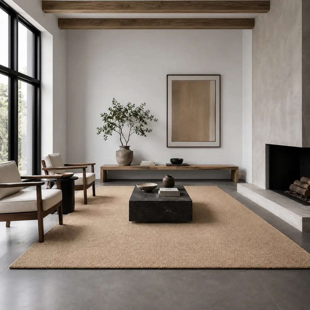 Papini Frontier rug in Caramel - lifestyle view - Linen and Co